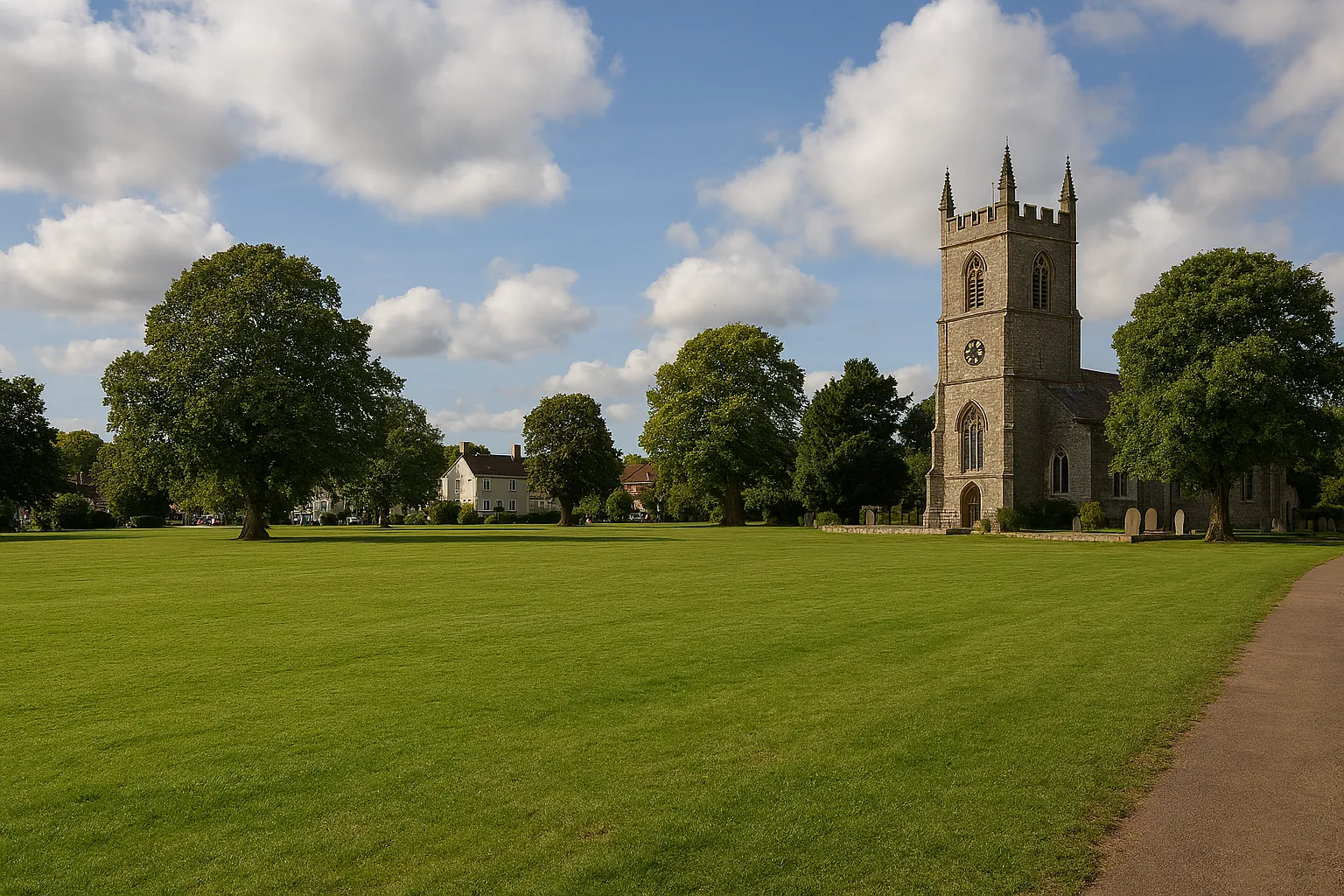 Frenchay Common with St John the Baptist Church